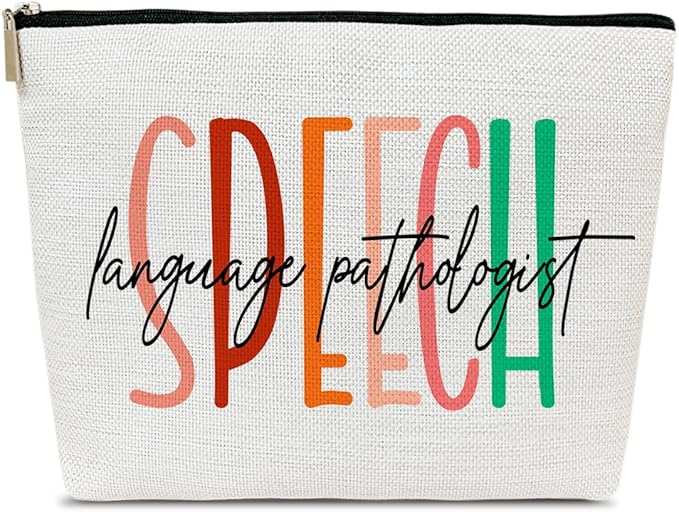 Speech Therapy Gifts Makeup Bag, SLP Gift, Thank You Graduation Gifts for Speech Language Therapist, Appreciation Gift for Speech Language Pathologist, Speech Language Therapist Gift Cosmetic Bag