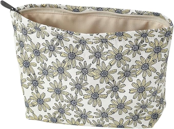 Floral Jacquard Makeup Bag - Large Capacity Cosmetic Pouch for Travel, Toiletry Organizer with Zipper, Perfect for Daily Use and Gifts, Purses for Women Clearance