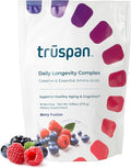 TruSpan Daily Longevity Complex Creatine Powder, with Essential Amino Acids, Sugar Free, Berry Fusion Flavor, 30 Servings