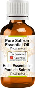 Greenwood Essential Pure Saffron Essential Oil (Crocus sativus) Steam Distilled 2ml (0.06 oz)