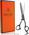 Sirabe HIGH-END Professional Hair Thinning Shears Barber Hair Cutting Texturizing Teeth Scissors with Case, Ultra 440C Sharp Blades for Salon Home Hairdressing Black