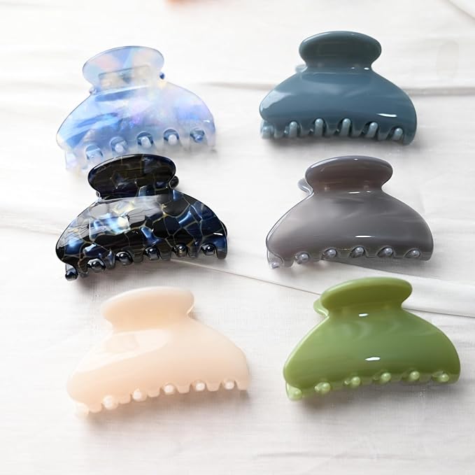 Handmade Celluloid Acetate French Design Barrettes Tortoise Shell Claws Hair Claw Luxury Fashion Accessories Hair Clip for Women (mist blue)