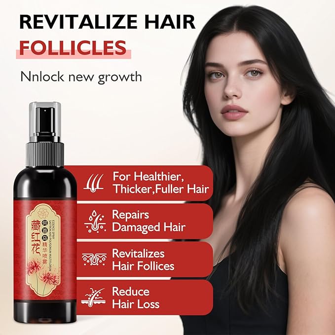 Saffron Hair Spray, Saffron Essence Spray for Hair Care, Nourishing Hair Care, Anti-Loss Root Strengthening, Improve Dryness and Frizz, Leaving Hairs Shiny Non-Frizzy (3 PCS)