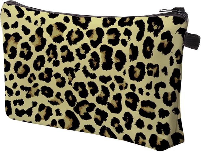 Cute Travel Makeup Bag Cosmetic Bag Small Pouch Gift for Women (Leopard Print)