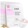 Overnight Collagen Face Mask, Deep Hydrating Sheet Masks for Glass Glow and Skin Lifting Boost, Jelly Facial Mask for Women with Ginseng, Dry Skin, 37gx4ea(Pink)