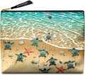 Cute Makeup Bag for Purse Waterproof Cosmetic Bags for Women Funny Smooth Zipper Travel Toiletry Pouch 10X8 Inches-Seashell on Beach Makeup pouch