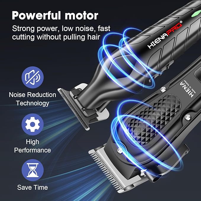 HIENA Professional Hair Clipper Set & Trimmer Kit for Men, Rechargeable Cordless Barber Clippers for Hair Cutting, Haircut Clippers, Gift for Men