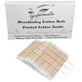Pointed Cotton Swabs - 4 Inch Microblading Cotton Buds with Wooden Sticks - Precition Tip Cotton Swabs for Makeup Touch-ups - Tattoo Permanent Supplies (600 pcs - double tips)