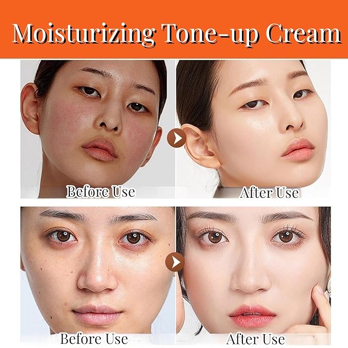 Five Vitamin C Tone-Up Cream, Brightening Face Moisturizing Makeup Cream Deep Hydration Toning Light Cream Conceal Pores,Tone Correcting BB Cream Tone-Up Lazy Concealer Face Cream