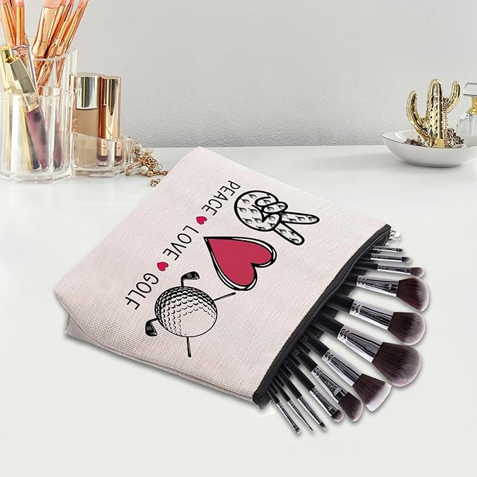 Golf Gifts Makeup Cosmetic Bag, Birthday Gifts for Golf Lover, Golfing Gift for Golfer Women Pouch
