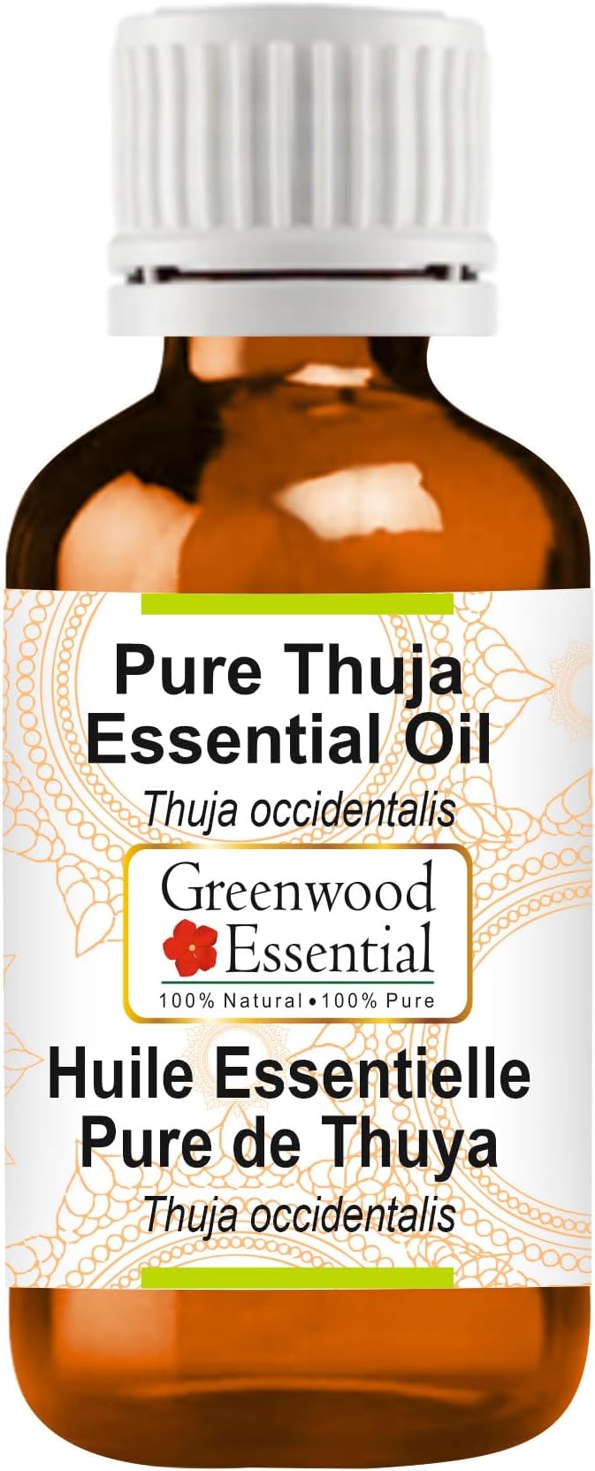 Greenwood Essential Thuja Essential Oil (Thuja occidentalis) Pure | Non-Sticky | Non-Greasy | Lightweight | Men & Women | All Skin Types | Steam Distilled 10ml (0.33 oz)