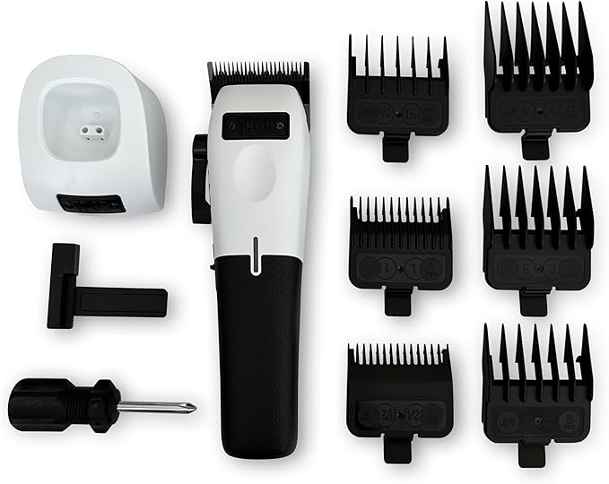 TPOB Play Barber Hair Clippers for Men 7500 RPM with Rubber Grips (White)