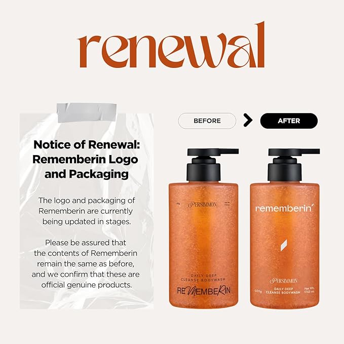 Persimmon Body Wash for Odor Control – Korean Persimmon Extract, Natural Deodorizing Cleanser, Sulfate-Free & Gentle, pH Balanced for Sensitive Skin, 24-Hour Freshness (17.63 oz / 500g)