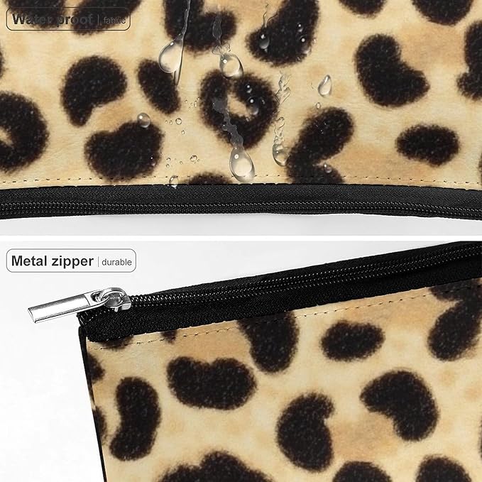 Travel Cosmetic Bag, Large Makeup Case, Toiletry Bag, Personality Fashion Zipper Cosmetic Case Wild Animal Leopard Print