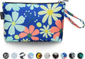 Gloppie Makeup Bag for Women Small Bag for Purse Tiny Travel Cosmetic Bag Zipper Makeup Pouch Klein Blue Flower