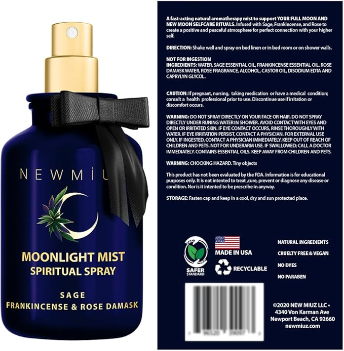 Clearing Sage Smudge Spray Mist Spiritual Aromatherapy for Stress Relief Success Prosperity Frankincense Rose Natural Essential Oils Destress Gift