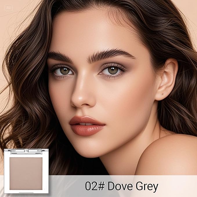 Erinde Single Beige Gray Matte Eyeshadow Palette, Natural Eye Shadow Makeup for Older Women, Neutral Nudes High Pigment Mini Monochrome Eyeshadow Sombra Para Ojos, Vegan & Cruelty-Free, C02 Dove Grey