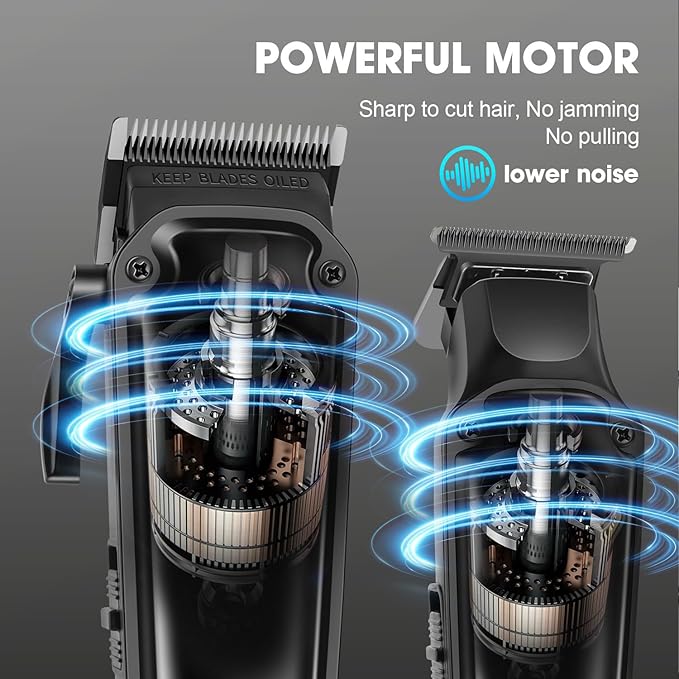 HIENA PRO Professional Hair Clippers Set & Cordless Barber Clippers for Men, Clippers Set and Trimmers Kit, Hair Cutting Tools, Clippers for Hair Cutting, Gifts for Men