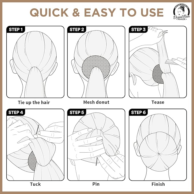 Teenitor Hair Donut, Hair Bun Maker, Black（Extra-large, Large, Medium and Small）
