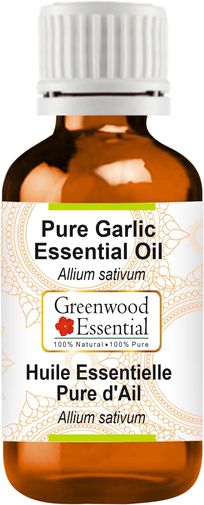 Greenwood Essential Garlic Essential Oil (Allium sativum) Pure | Non-Sticky | Non-Greasy | Lightweight | Men & Women | All Skin Types | Steam Distilled 10ml (0.33 oz)
