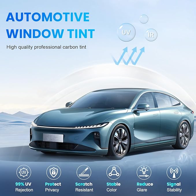 Car Window Tint 35% VLT - 20" in x 10' Ft Nano Carbon Window Tint Privacy Film for Car, Heat & UV Blocking, Glare Reduction and Scratch Resistant Automotive Tinting Roll