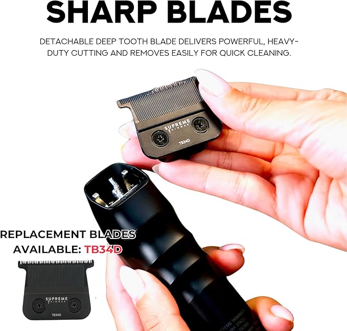 Supreme Trimmer 2Spee ST622 – Cordless Beard & Hair Trimmer for Men | 2-Speed Motor, 180 Min Runtime, Zero-Gap Adjustable Blade, Digital Display, Removable Blade Design