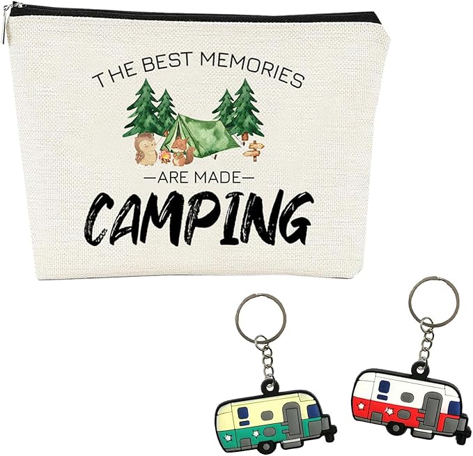 Happy Camping Makeup Bag A Camping Gift for Women Birthday Christmas Presents Valentines Day Gifts for Women the Best Memory Gift for Camper