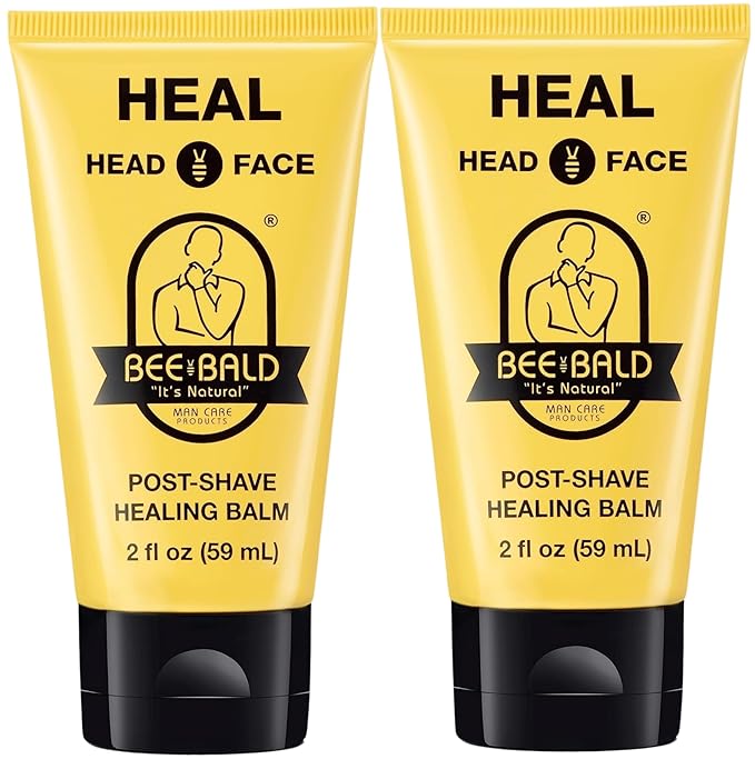 Bee Bald HEAL Aftershave for Men Healing Balm, Immediately Calms & Soothes Damaged Skin, Treats Bumps, Redness, Razor Burn & Other Shaving Post Shave Irritations, 2 Fl Oz (Pack of 2)