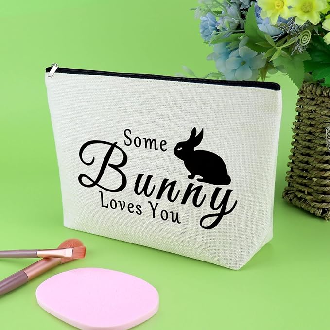Bunny Lovers Gifts Makeup Bag Bunny Gifts for Women Rabbit Lover Animal Lover Presents for Bunnie Mom Cosmetic Bag Rabbit Presents for Girls Friends Sister Christmas Birthday Travel Cosmetic Pouch