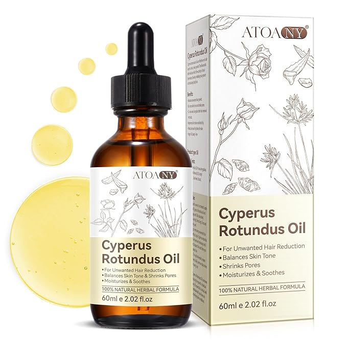 2 Pack Cyperus Oil, Cyperus Oils for Hair Removal, Cyperus_ Rotundus_Oil Natural with Dropper, Reducing Body Hair Growth, Moisturizing & Soothing Skin, 4 Fl oz