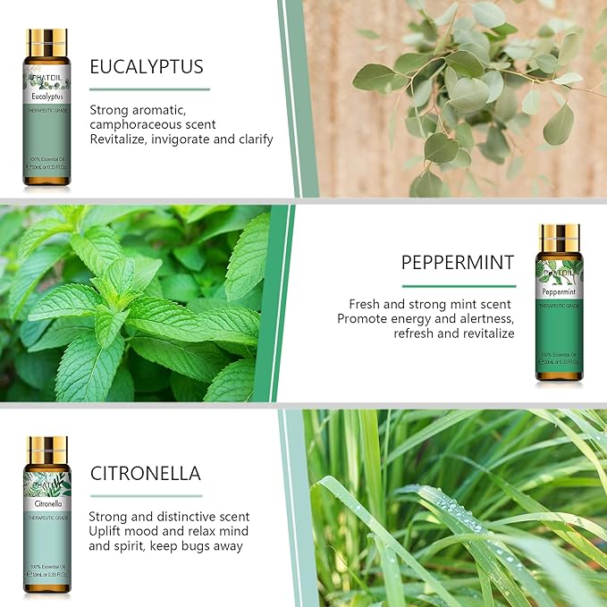 PHATOIL 9PCS Essential Oils Gift Set, 10ml/0.33fl.oz Scented Oils for Soap, Candle Making, Premium Quality Essential Oils for Diffuser, Humidifier, Massage
