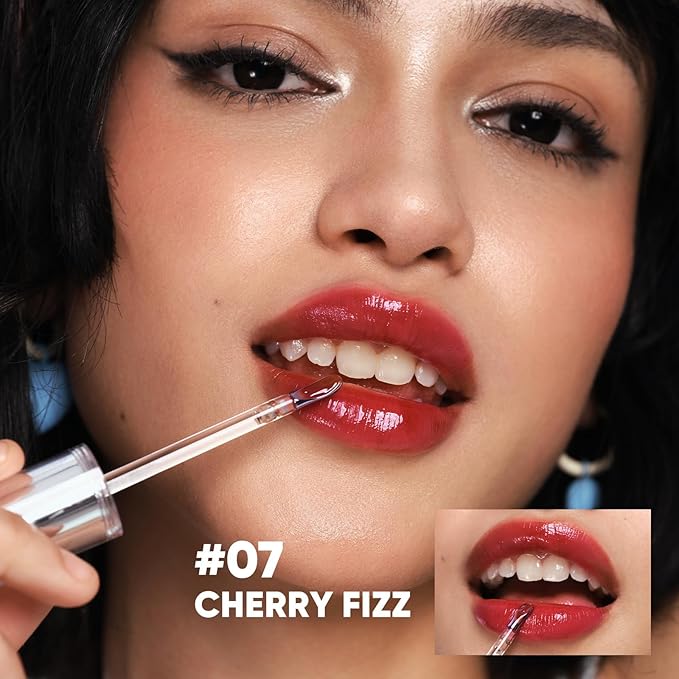 JUDYDOLL Ice Watery Lip Gloss- Long Lasting & Transfer-Proof, Infused with 86% Essence with Ice Iron Applicator, Non-Sticky Glossy Finish for Daily Wear, Mirror Lip Glazes, Moisturizing Plumping Gloss