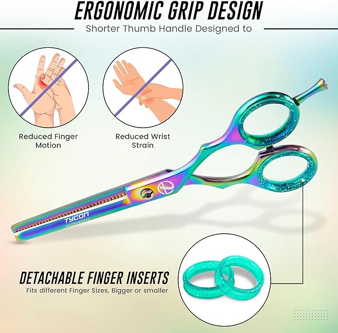 6.5" Thinning Shears for Hair Cutting - 2.7" Sharp Blade - J2 Stainless Steel Hair Thinning Scissors - Sturdy & Ergonomic texturizing shears - Perfect Hair Thinning Shear for Salon & Home