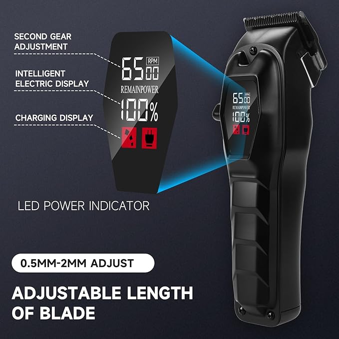 Hair Clippers for Men Professional Hair Trimmer Cordless Rechargeable Powerful Beard Trimmer Hair Cutting Grooming Tool