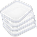 Hoolerry 4 Pcs Hard Clear Zipper Case Makeup Bags Plastic Pencil Pouch Transparent Storage Box Containers for Cosmetics, Snacks, Building Blocks, Puzzles(White,9.8 x 7.9 x 2 in)
