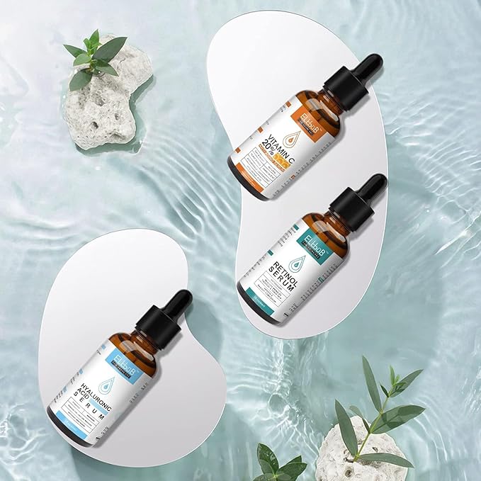 Age Defying Facial Serum - Vitamin C, Retinol & Hyaluronic Acid Serum Set for Wrinkles, Fine Lines, Skin Firmness & Moisture Retention - Collagen Boost & Deep Nourishment