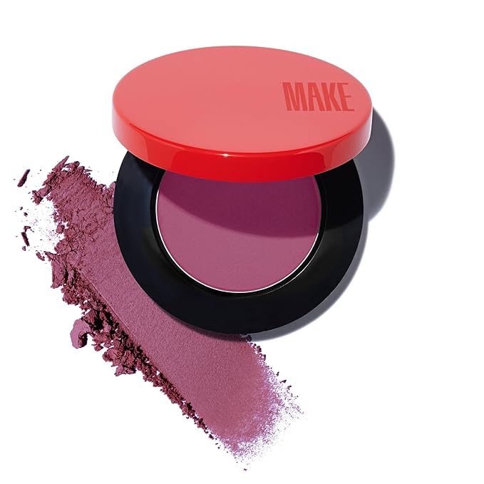 MAKE Beauty Skin Mimetic Microsuede Blush - Matte Powder Blush for Cheeks with Long Lasting Color - Non Comedogenic, Travel Size Makeup Single Palette. Shade - Galactic (Purple)