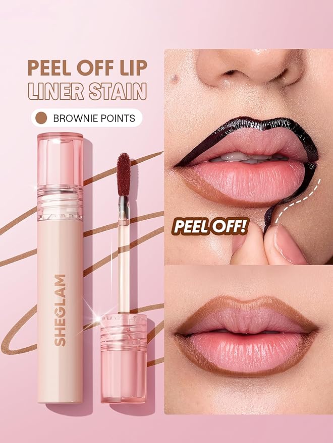 SHEGLAM Fall In Line Peel Off Lip Liner Stain Long Lasting Transfer-proof Nude Lip Tint-Brownie Points