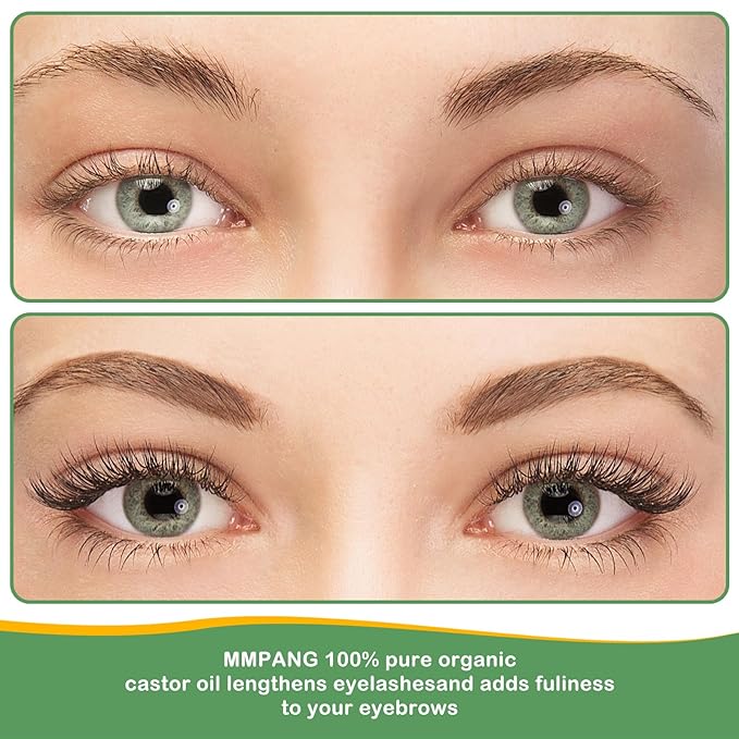 Organic Castor Oil (8oz Glass bottle) USDA Certified 100% Pure Natural, Cold Pressed, Hexane Free. Castor Oil for Hair Growth, Thicker Lashes & Fuller Brows