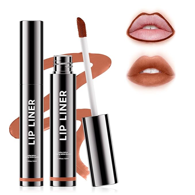 Peel Off Lip Liner Highly Pigmented - Lip Stain Long Lasting Waterproof for Women Girls, Lip Tint Stain Peel Non-Sticky & Smudge-Proof Easy to Use & Natural Finish (Nude)