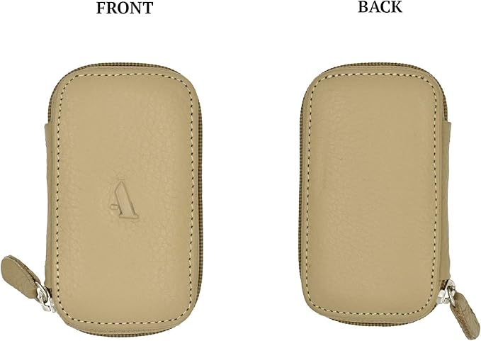 Full Grain Genuine Leather Keychain Holder Pouch with 6 Key Holders Hook