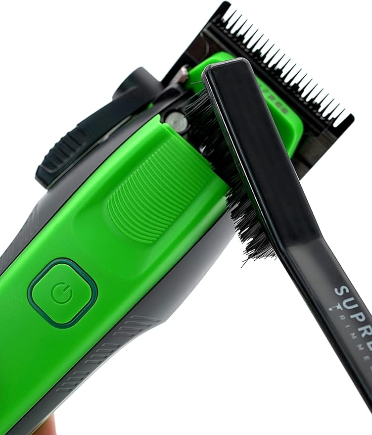 Supreme Trimmer Recharge Clipper - Professional Hair Clipper with 2 Removable Batteries, Brushless Motor, Smart Charge Stand, USB-C Charge & DLC Blades Barbers | STC779