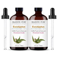 Majestic Pure Eucalyptus Essential Oil with Glass Dropper - 4 Fl Oz Pack of 2-100% Pure and Natural Eucalyptus Oil - Premium Grade Essential Oils for Diffuser, Aromatherapy, Soap and Candle Making