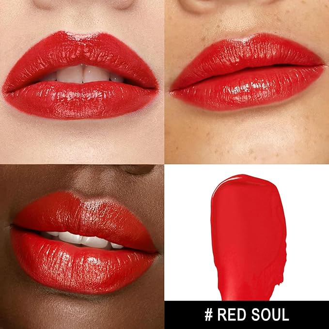 3Pc Moisture Lipsticks for Women Nude Pink Red Lipstick Hydrate Tinted Lip Balm for Dry Cracked Lips Glossy Lip Color, MA55/62/63
