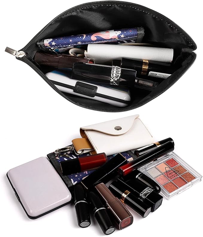 Women's Toiletry Bag, Travel Cosmetic Bag, Large Makeup Case, Cool Trippy Aliens Pattern Personality Fashion Zipper Cosmetic Case