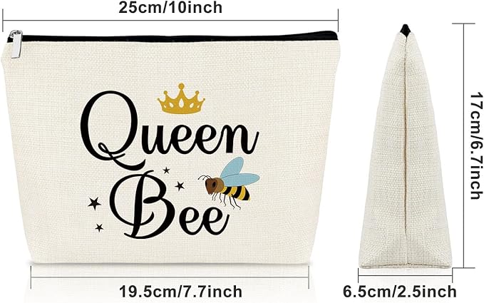 Sazuwu Bee Themed Gifts for Women Makeup Bag Bee Lover Gifts for Friend Beekeeper Birthday Gifts Cosmetic Bag Honeybee Gifts Christmas Thanksgiving Gifts for Bee Lover Cosmetic Travel Pouch