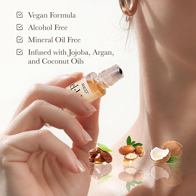 EL:KISS Roll On Perfume, Cherry & Almond Inspired by Tom F Lost Cherry Eau de Parfum 12mL (.40 Fl Oz), Hydrating & Long-Lasting, Alcohol-Free & Mineral Oil-Free, With Jojoba, Argan & Coconut Oil