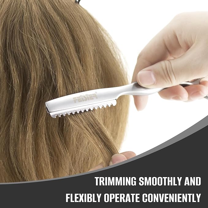 Stainless Steel Hair Thinning Styling Razors for Cutting Hair, Hair Texturizing Cutting Razor for Salon and Home,10 PCS Sharp Blades Included