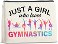 Gymnastics Gifts Makeup Bag Gymnastics Gifts for Women Cheerleader Gymnast Cosmetic Bag Just a Girl Who Loves Gymnastics Zipper Makeup Pouch Gift