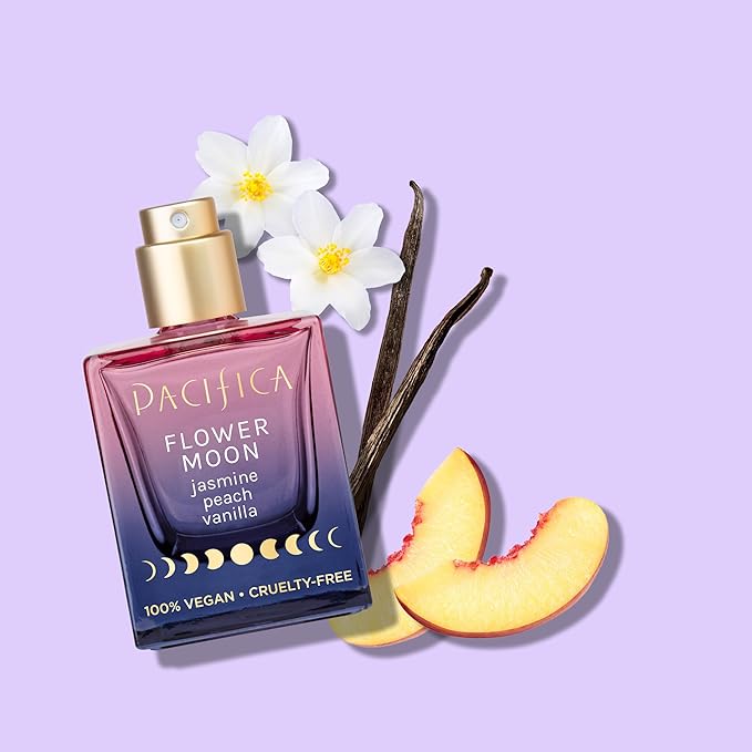 Pacifica Beauty Flower Moon Spray Perfume - Passion, Euphoria, Jasmine, Peach, Vanilla, Musk - Clean, Vegan, 1 fl oz
